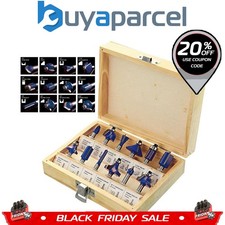 Trade 12 Piece TCT Router Bit Set Cutter 1/4" Shank Tungsten Carbide Wooden Case