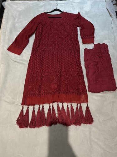 Women red salwar kameez - red,