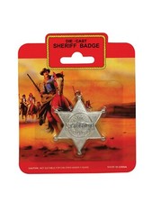 METAL DIECAST SHERIFF BADGE COWBOYS INDIANS Mens Boys Fancy Dress Accessory