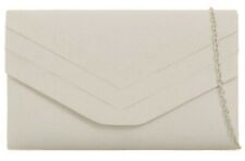 Cream Clutch Bag Ladies Ivory Coloured Faux Suede Shoulder Bag Prom Handbag 