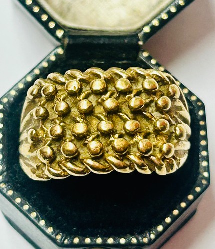 9ct yellow gold row keeper - gold, 4-row