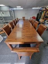 12 Seater Extenting Oak Dining