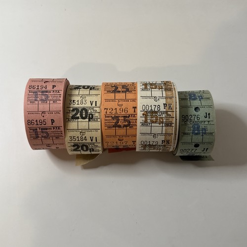 Vintage bus ticket - 5x, rolls