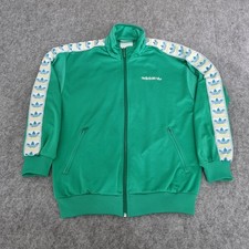 Vintage Adidas Jacket Mens Small Green Retro Taped Trefoil Originals Track Top