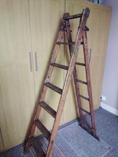 Vintage c1930s Extendable Decorators Wooden Step Ladder