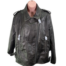 Zara Biker Jacket, Faux Leather,  Size M, Grey, RRP £64.99