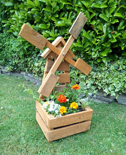 Windmill planter - windmill,