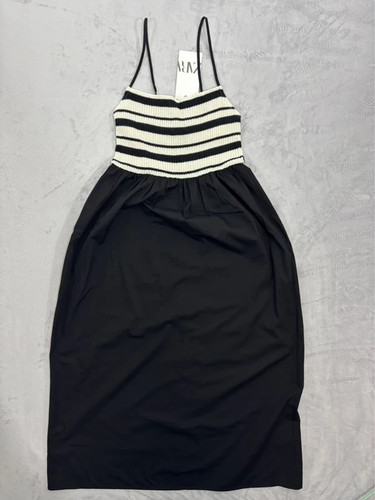 Zara black and - cream, striped