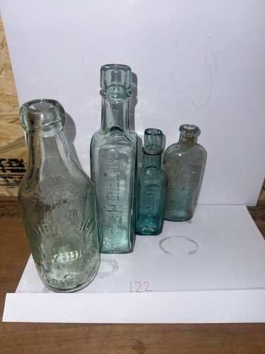 Antique glass bottle job lot - glass,