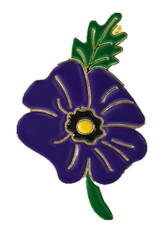 Wreath of Red Purple White Poppy Pin Badge Brooch Remember The Animals