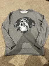 Givenchy Paris Rottweiler Grey Sweater Jumper Mens Size M 100% genuine Over Size