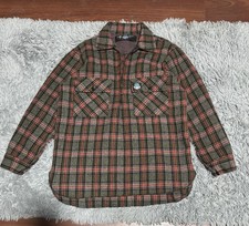 Vintage Swanndri Pullover Pure Wool Black & Gray 1/4 Zip Flannel Size M