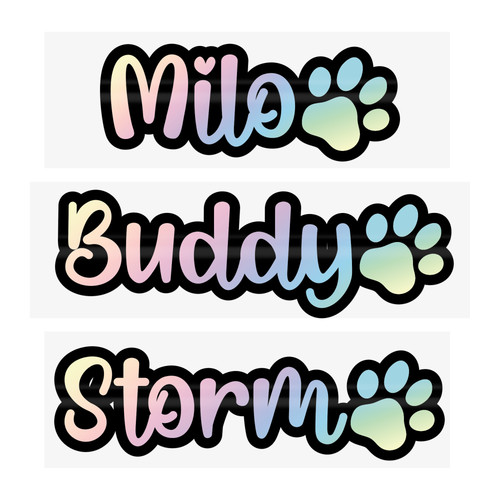 Custom dog name sticker - name,