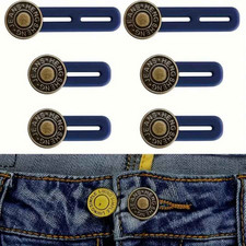 6PCS Adjustable Waist Extender Buttons Jeans Pants Maternity Elastic Expanders