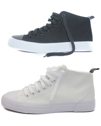 High top canvas trainers - canvas,