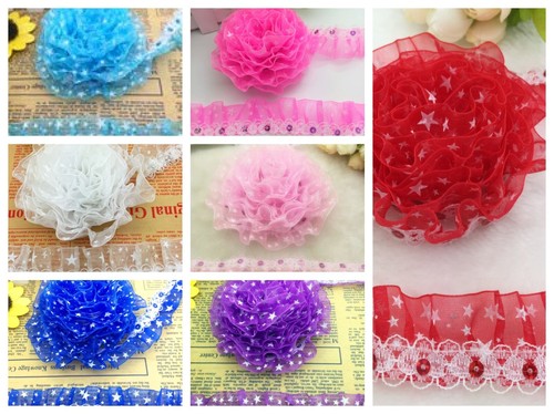 Sequin lace with stars - sequin,