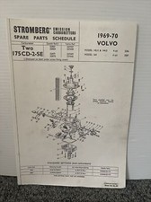 VOLVO 1969/70 124 144 164 TWIN 175CD STROMBERG CARBURETTOR SERVICE BULLETIN