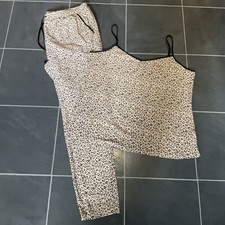New Primark ladies leopard print cami top pyjama set size large 