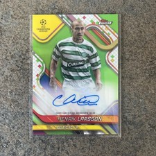 Henrik Larsson Auto /99 Green Topps Finest UEFA Champions League 2025 Celtic