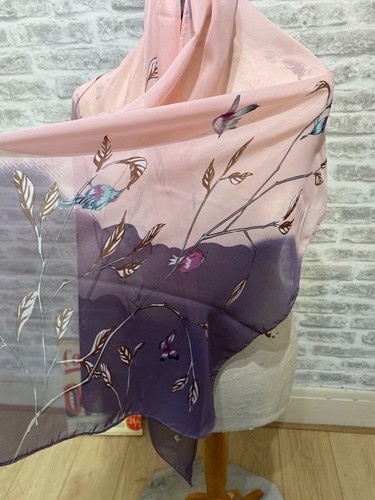 Chiffon sheer pink purple