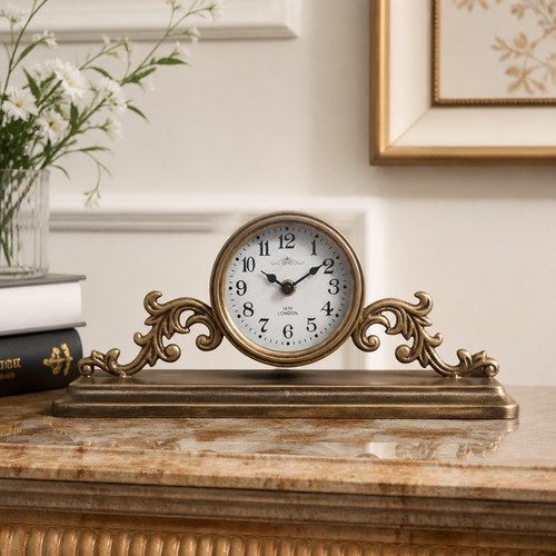 Gold mantel clock silent sweep - silent,