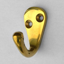 SMALL SINGLE ROBE COAT HOOK 38 - 50mm Choose Finish BRASS, CHROME, IRON, BLACK