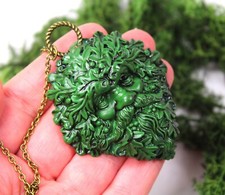 Green man pendant, hand made