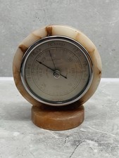 Vintage 1950s Art Deco SB Shortland Smith Desk Barometer Marble / Onyx Stone