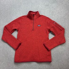 Patagonia Fleece Womens Small Red Better Sweater Quarter Zip Jumper Ladies