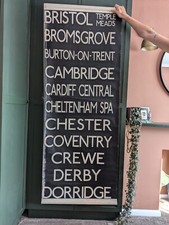 vintage linen bus blind