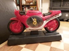 Vintage Motorcycle Quartz Battery Alarm Clock Paris-Dakar Rally BroomBroom Alarm