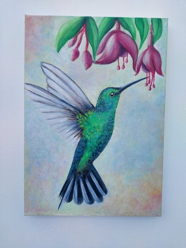 Tropical hummingbird painting - tropical,
