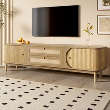 Wooden Rattan TV Stand Cabinet