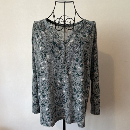 Blue green floral bird - h&m, blue/green