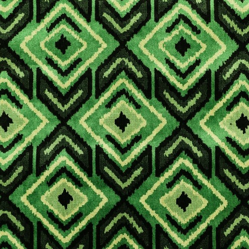Velvet green black pattern - green,