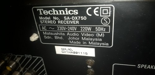 Technics dx750 control - sa-dx750,