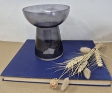 Glass Pedestal Vase Smoked