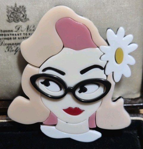 Modern acrylic handmade brooch - acrylic,