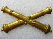 Large Brass Crossed Cannons Badge - Napoleonic Wars Re-enactment