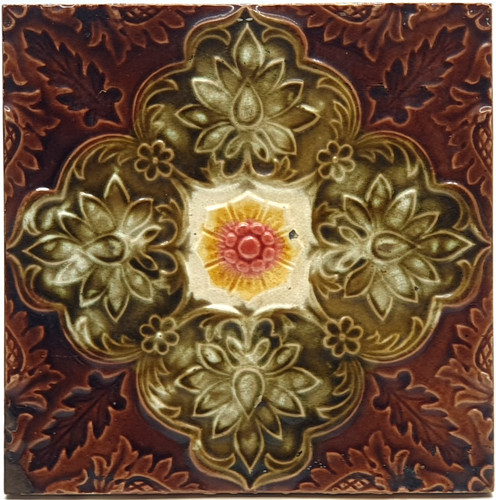 Antique fireplace tile - antique, moulded