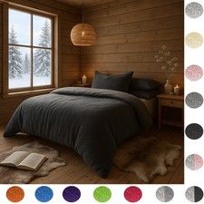 Teddy Fleece Duvet Cover & Pillowcase Bedding Set or Fitted Sheet