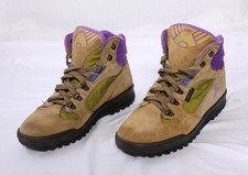 Lomer Suede Leather Walking Boots Comfortex Tan Green Purple Retro Vintage UK 7