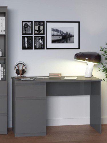 Layton gloss desk grey - grey, 120cm