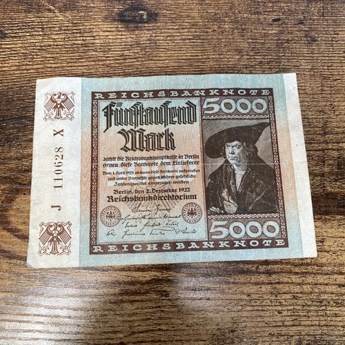 Vintage 1922 germany 5000 mark - vintage,