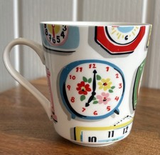 Cath Kidston Ceramic Mug Cup Retro Clock Clocks Time Pastel Shabby Chic Kitchen