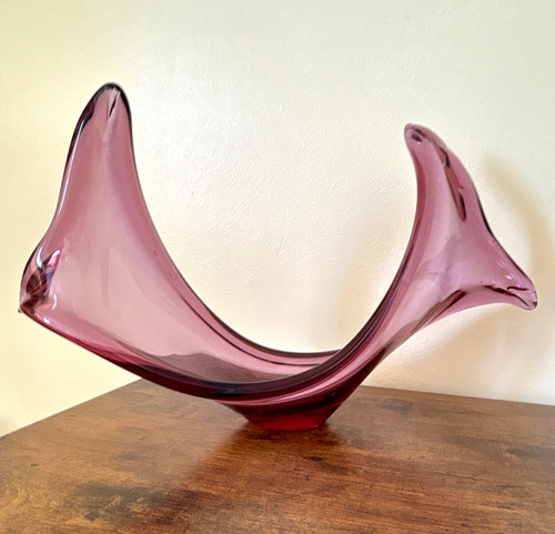 Purple art glass decorative - purple,