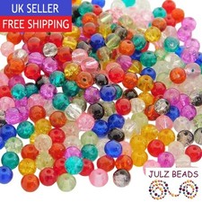 Crackle glass beads 10mm - glass,
