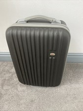 Fiore Grey Metallic Look Expandable 2 Wheel Carry On Suitcase Cabin Bag