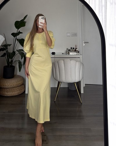Zara midi puff sleeve yellow - zara,