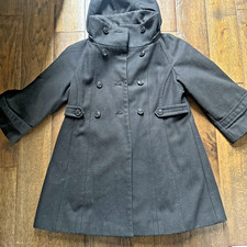 Zara S Black Wool Mix Military